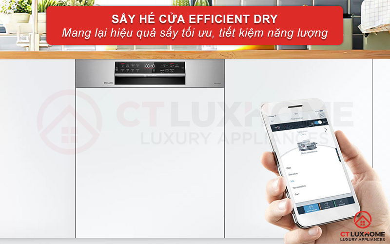 Sấy hé cửa Efficient Dry mang lại hiệu quả sấy khô tối ưu và tiết kiệm điện năng