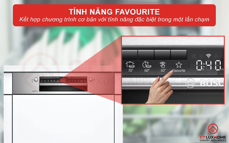 Chương trình Favourite kết hợp chương trình cơ bản và tính năng đặc biệt trong một nút nhấn.