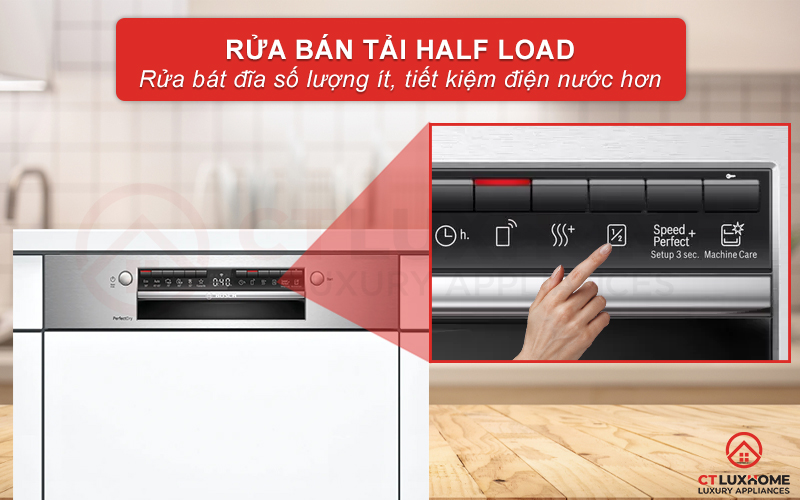 Rửa bát đĩa số lượng ít, lựa chọn ngay rửa bán tải Half Load.