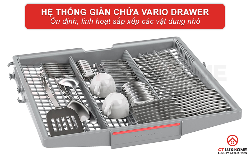 Hệ thống giàn chưa Vario Drawer linh hoạt sắp xếp các vật dụng nhỏ