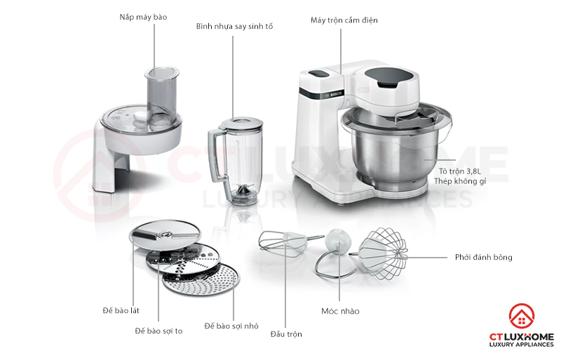 Phụ kiện đa dạng, chế biến được nhiều loại thực phẩm
