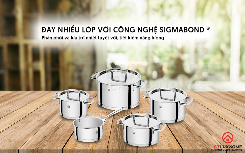 Hấp thu và lan tỏa nhiệt nhanh chóng với đáy nồi 3 lớp