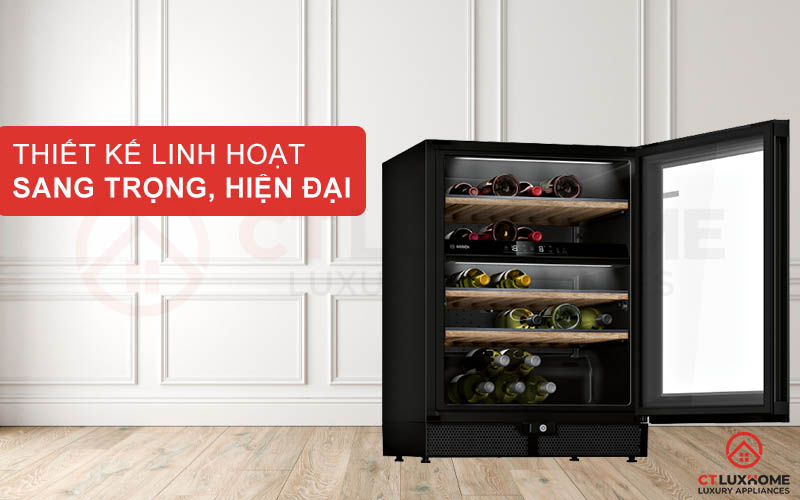 Thiết kế âm tủ hiện đại, sang trọng với vỏ thép không gỉ bao quanh