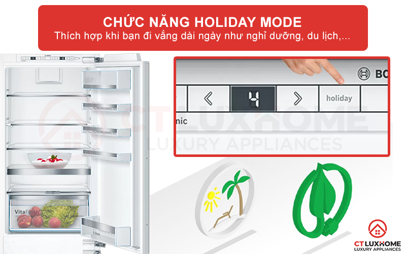 Tiết kiệm năng hơn khi bạn đi vắng với chức năng Holiday Mode