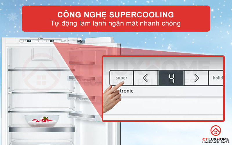 Công nghệ Super Cooling tự dộng làm lạnh ngăn mát nhanh chóng