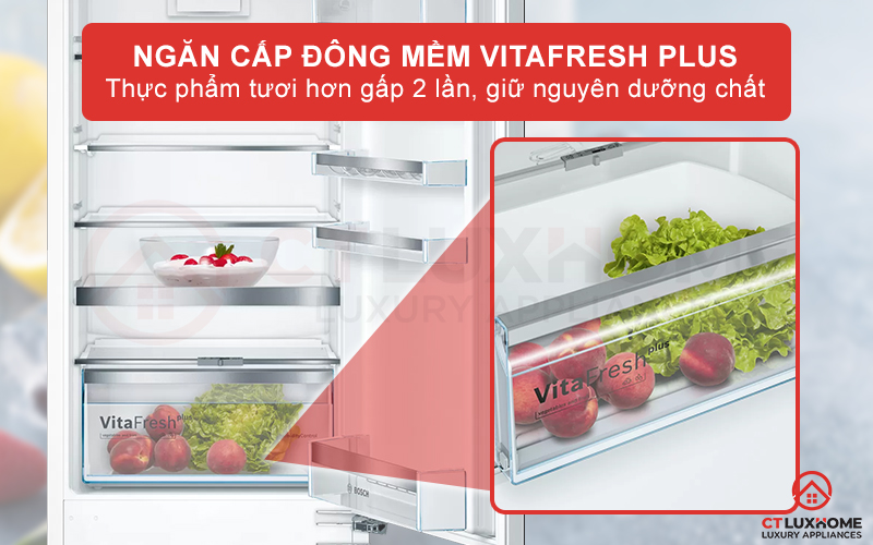 Giữ thực phẩm tươi lâu dài với ngăn cấp đông mềm VitaFresh Plus