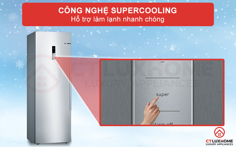 Công nghệ Super Cooling giúp hỗ trợ làm lạnh một cách nhanh chóng