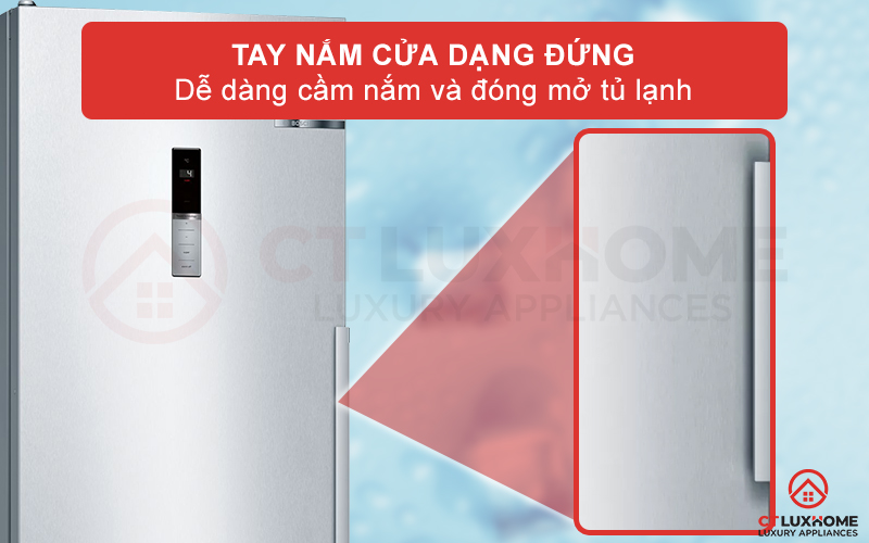 Tay nắm cửa dạng đứng giúp dễ dàng cầm nắm để đóng mở cửa tủ