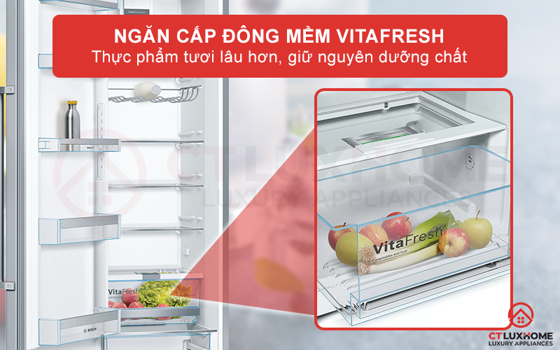 Giữ thực phẩm tươi lâu hơn với ngăn cấp đông mềm VitaFresh
