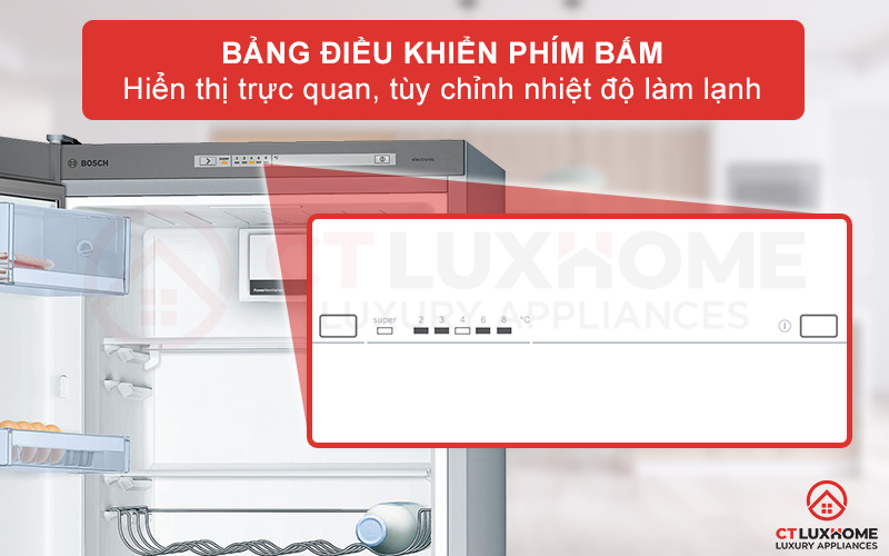Bảng điều khiển phím bấm trực quan, dễ dàng tùy chỉnh nhiệt độ
