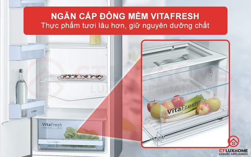 Giữ thực phẩm tươi lâu hơn với ngăn cấp đông mềm VitaFresh