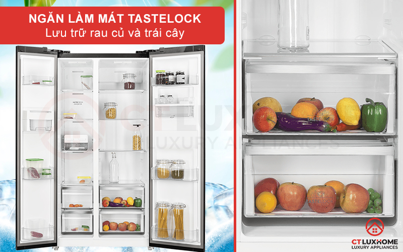 Lưu trữ rau củ và trái cây với ngăn làm mát TasteLock