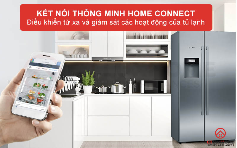 Điều khiển và giám sát các hoạt động của tủ lạnh thông qua ứng dụng Home Connect