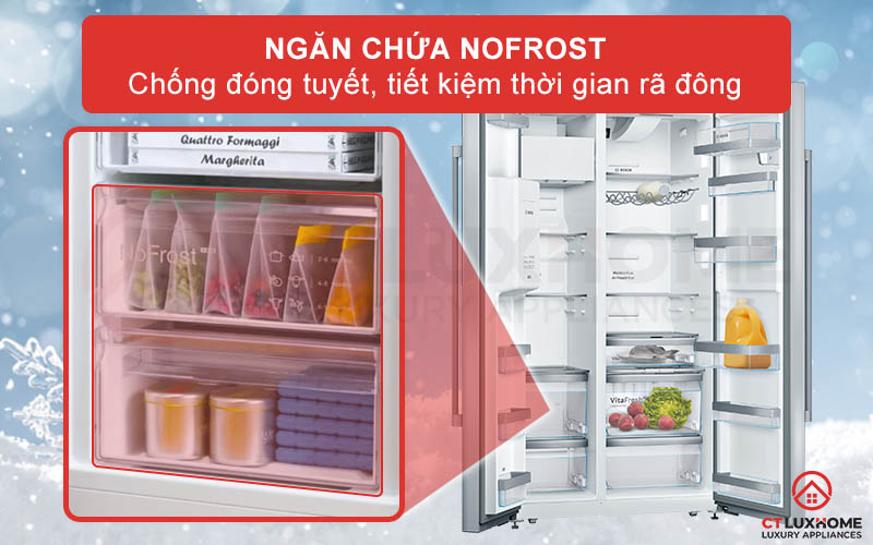 Công nghệ chống đóng tuyết NoFrost tiết kiệm thời gian rã đông hơn