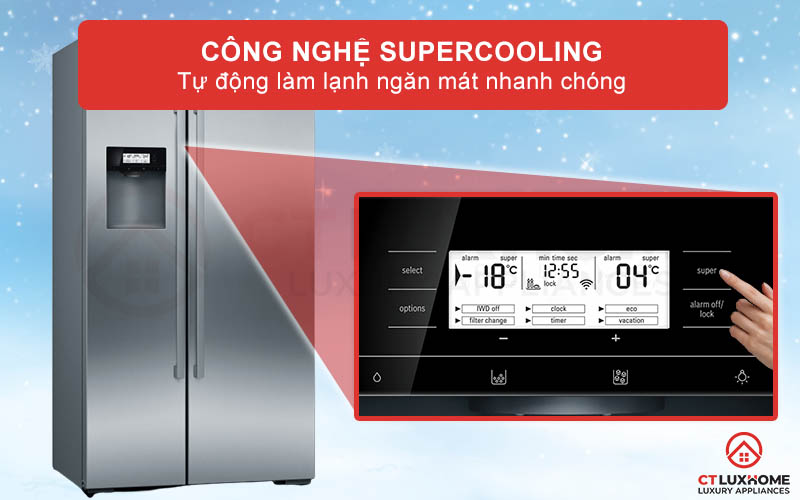 Công nghệ SuperCooling tự động làm lạnh ngăn mát nhanh chóng