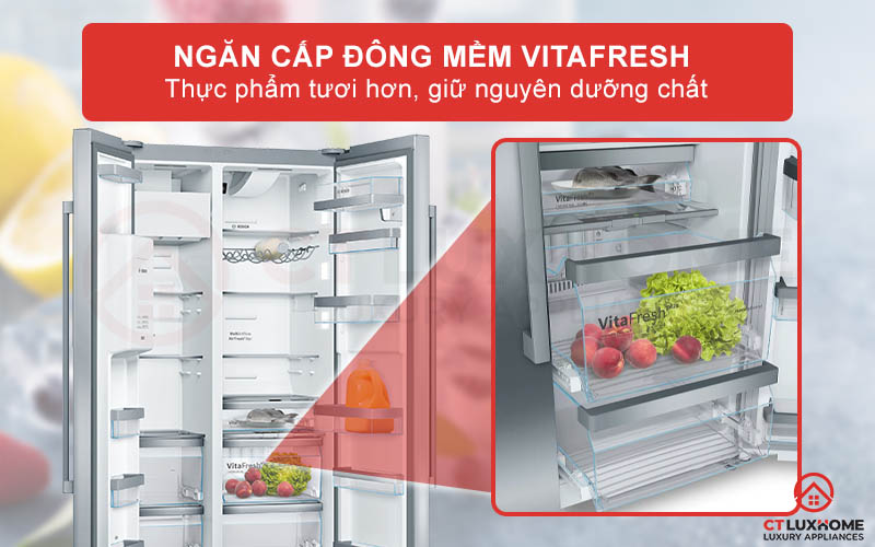 Giữ thực phẩm tươi lâu dài với ngăn cấp đông mềm VitaFresh Plus và VitaFresh