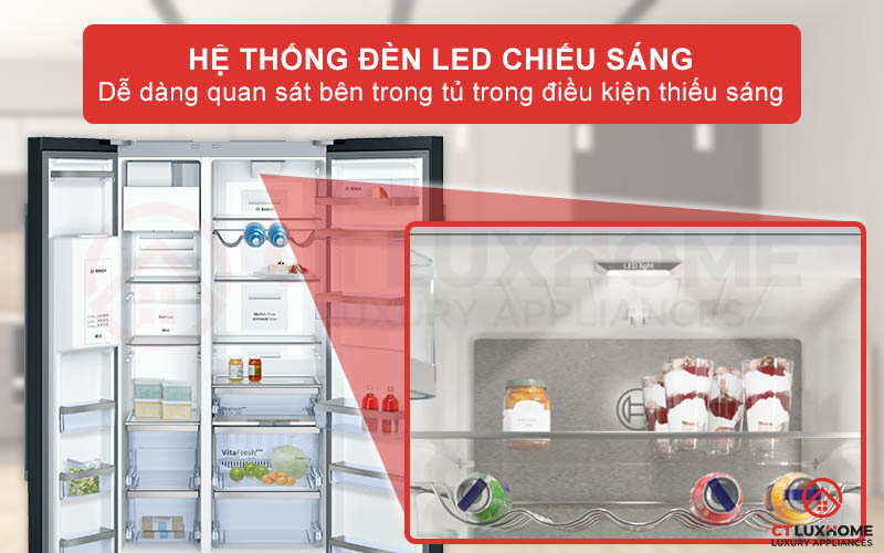 Dễ dàng quan sát trong điều kiện thiếu sáng với hệ thống đèn LED trong khoang lò