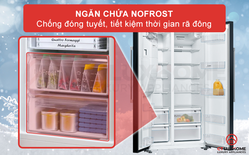 Công nghệ chống đóng tuyết NoFrost tiết kiệm thời gian rã đông hơn
