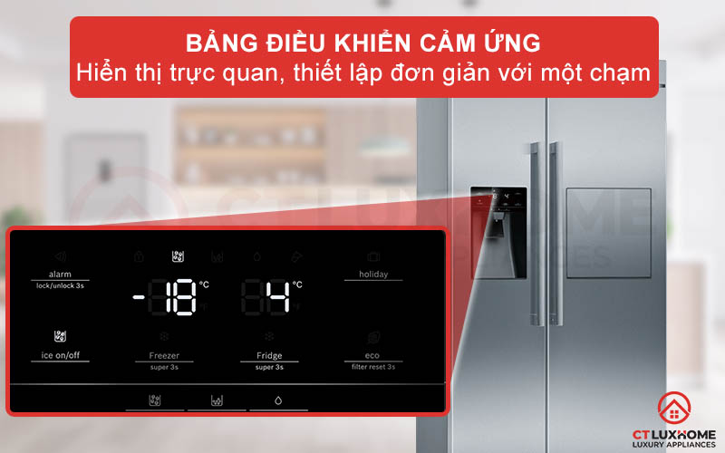 Bảng điều khiển cảm ứng tùy chỉnh nhiệt độ và các cài đặt làm lạnh