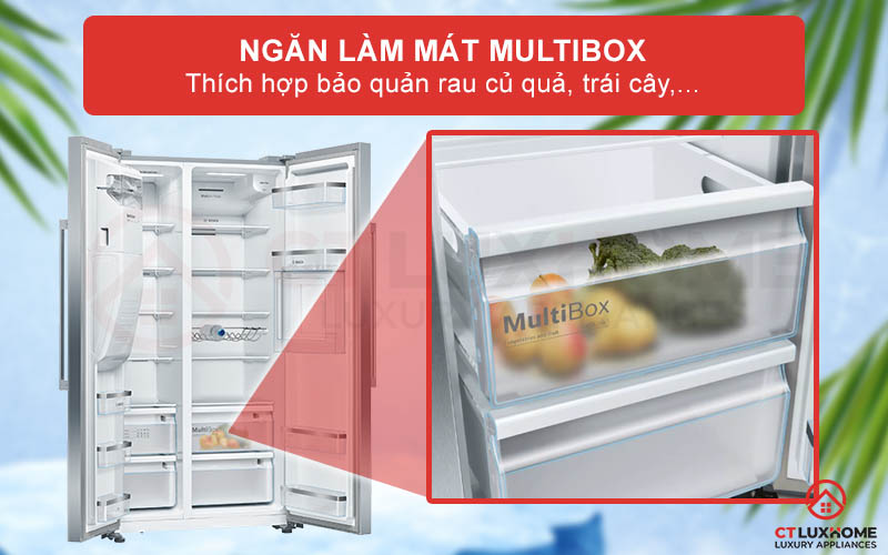 Lưu trữ rau củ và trái cây với ngăn làm mát MultiBox