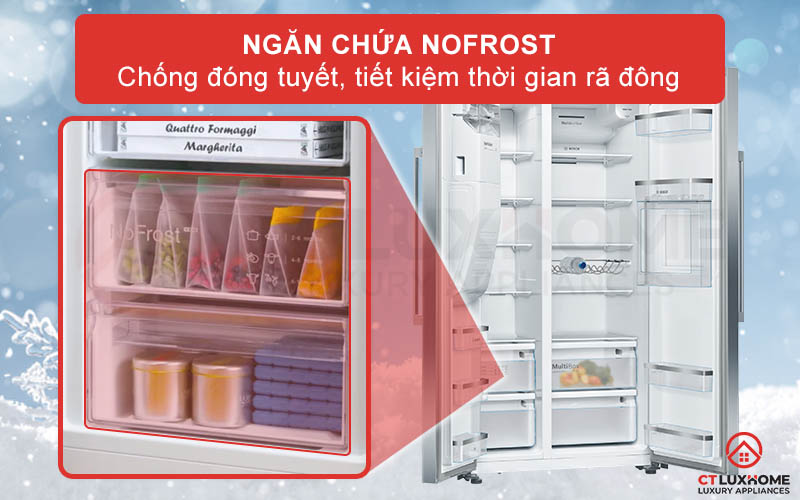 Công nghệ chống đóng tuyết NoFrost tiết kiệm thời gian rã đông hơn