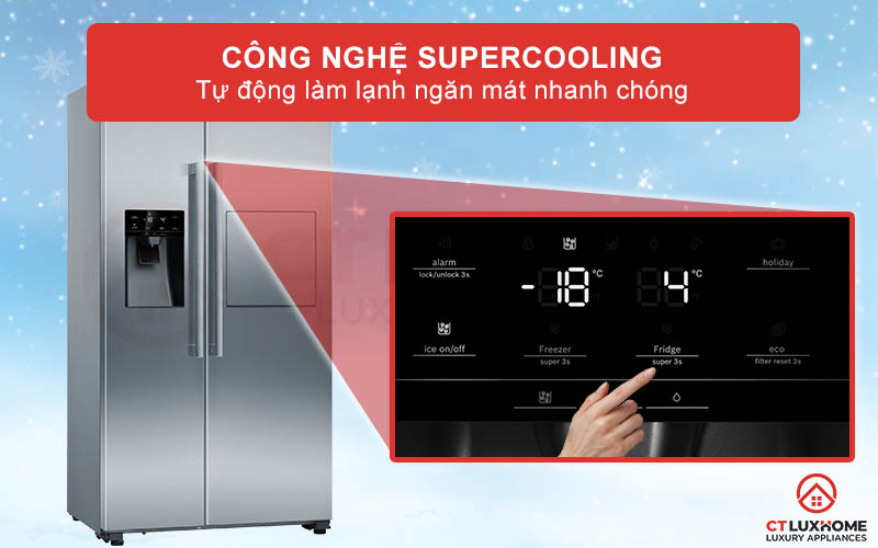 Công nghệ SuperCooling tự động làm lạnh ngăn mát nhanh chóng