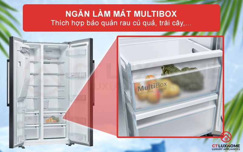 Lưu trữ rau củ và trái cây với ngăn làm mát MultiBox