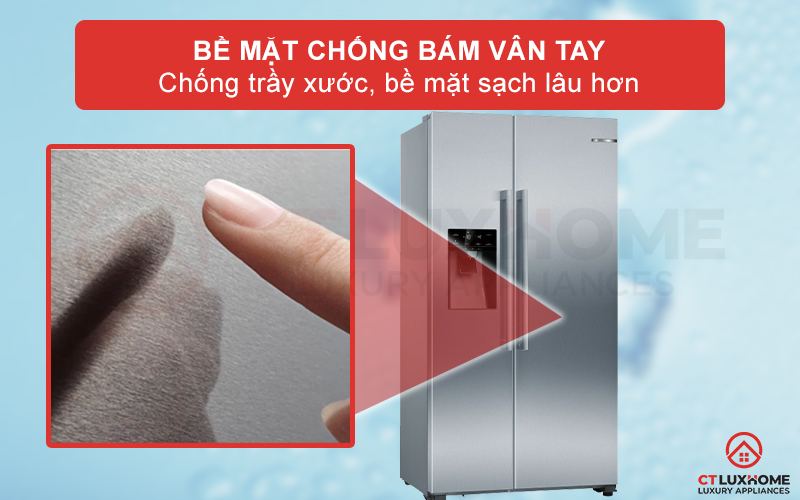 Lớp phủ chống dấu vân tay được phủ kín bề mặt vĩnh viễn với lớp hoàn thiện đặc biệt
