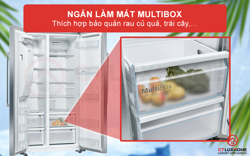 Lưu trữ rau củ và trái cây với ngăn làm mát MultiBox