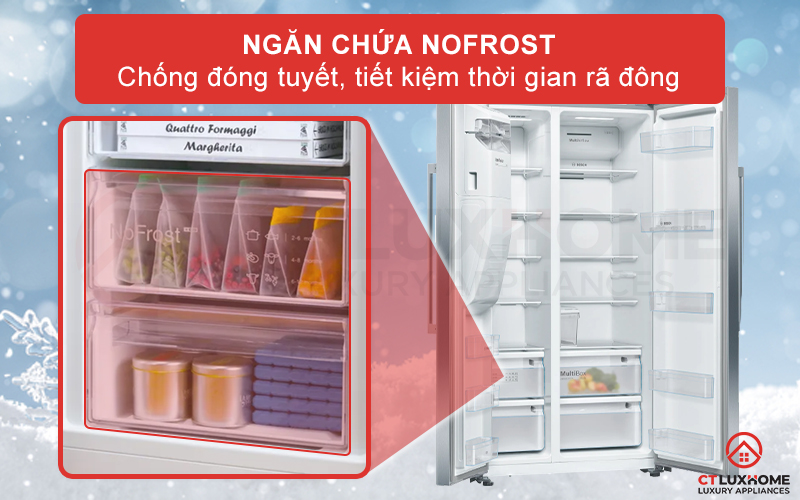 Thực phẩm đông lạnh sẽ được bảo quản ở mức nhiệt thích hợp và không bị hình thành màng đá