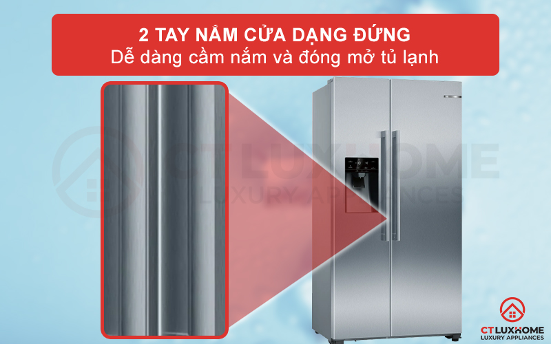 2 tay nắm cửa dạng đứng bằng nhôm