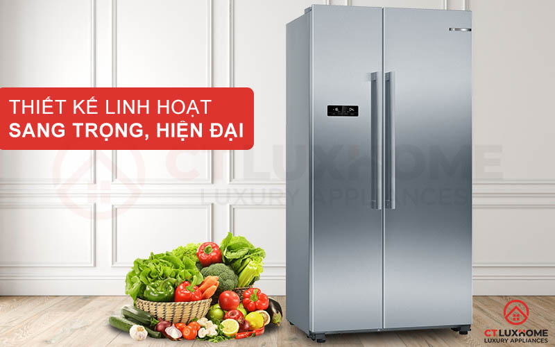 Tủ lạnh Bosch KAN93VIFPG serie 4 với thiết kế hiện đại giúp không gian bếp trở lên sang trọng hơn