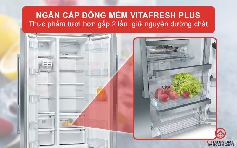 Giữ thực phẩm tươi lâu dài với ngăn cấp đông mềm VitaFresh Plus