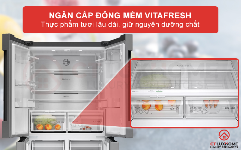 Giữ thực phẩm tươi lâu dài với ngăn cấp đông mềm VitaFresh