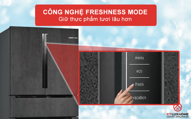 Thực phẩm tươi lâu hơn với chức năng Freshness mode