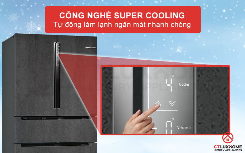 Công nghệ SuperCooling tự động làm lạnh ngăn mát nhanh chóng